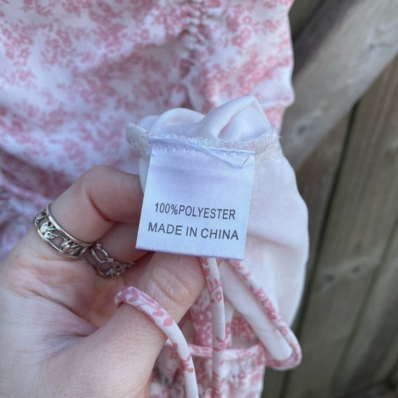 PRINCESS POLLY Y2K IVY HOLLOW RUCHED MINI DRESS WHITE/PINK - Picture 9 of 13